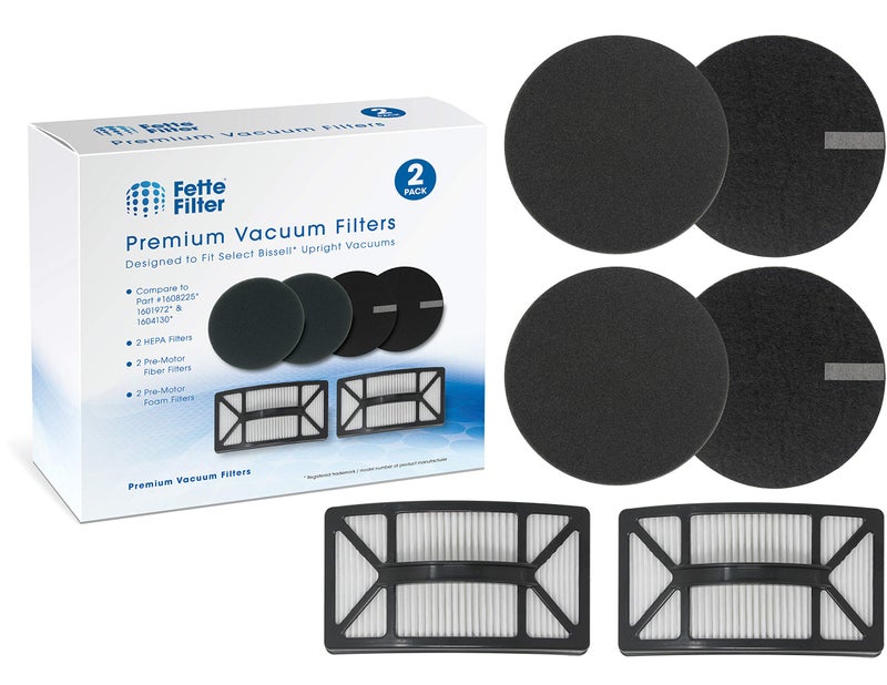 Fette Filter - Vacuum Filter Compatible with Bissell Rewind Pet Vacuum. Compare to Part # 1608225, 1601972 & 1604130. Combo Pack - Image 1